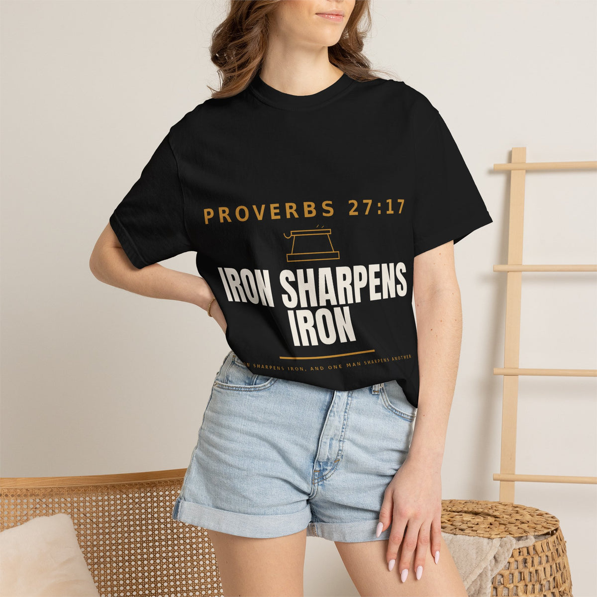 Proverbs 27:17 “Iron Sharpens Iron” Christian T-Shirt