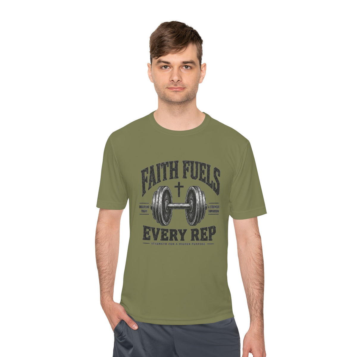 Faith Fuels Every Rep T-Shirt — Christian Gym Workout Tee