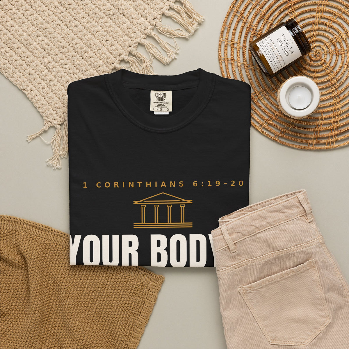 Your Body Is a Temple T-Shirt — Christian Faith Scripture Shirt (1 Corinthians 6:19-20)