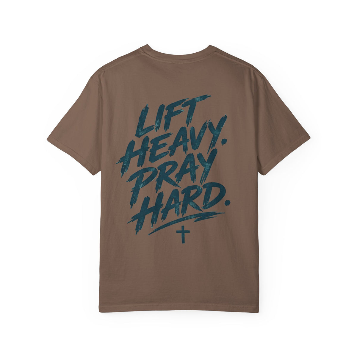 Lift Heavy Pray Hard T-Shirt | Faith Fitness Cross Tee