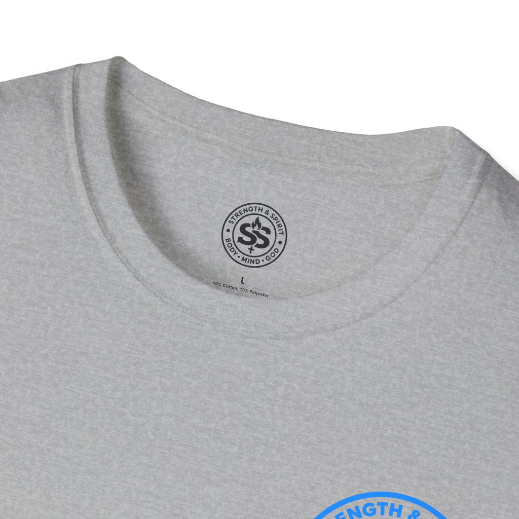 Glory to God T-Shirt — Retro Blue Faith Tee
