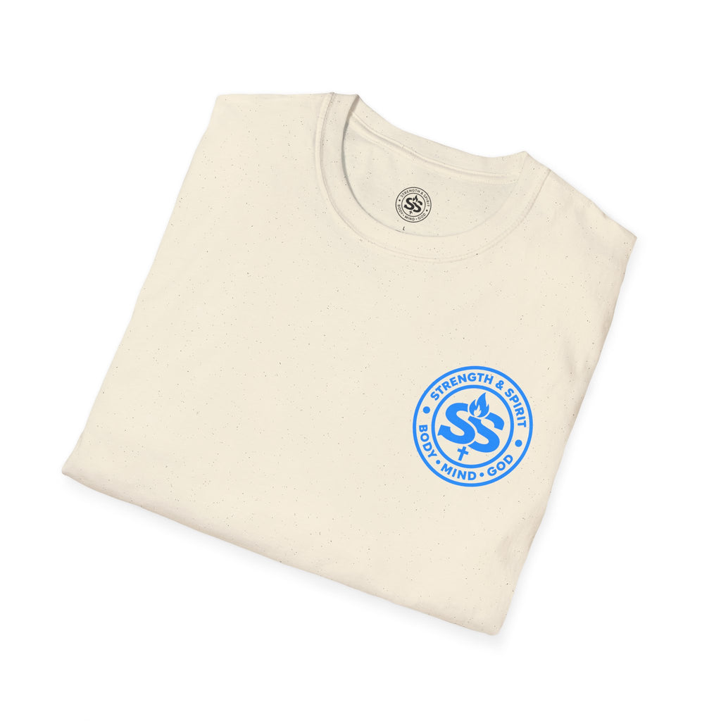 Glory to God T-Shirt — Retro Blue Faith Tee
