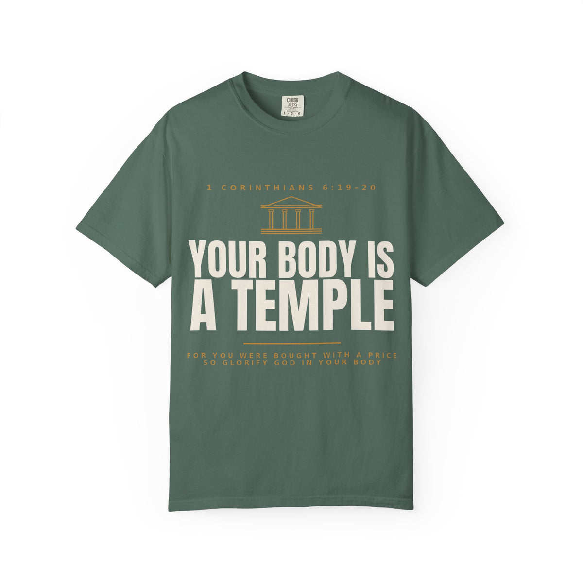 Your Body Is a Temple T-Shirt — Christian Faith Scripture Shirt (1 Corinthians 6:19-20)
