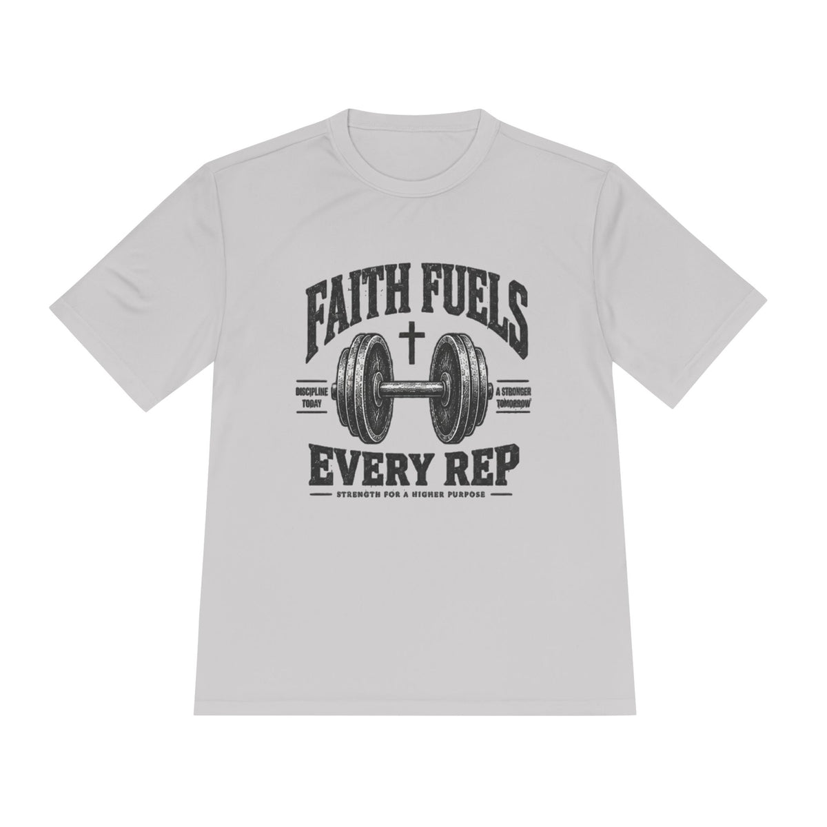 Faith Fuels Every Rep T-Shirt — Christian Gym Workout Tee