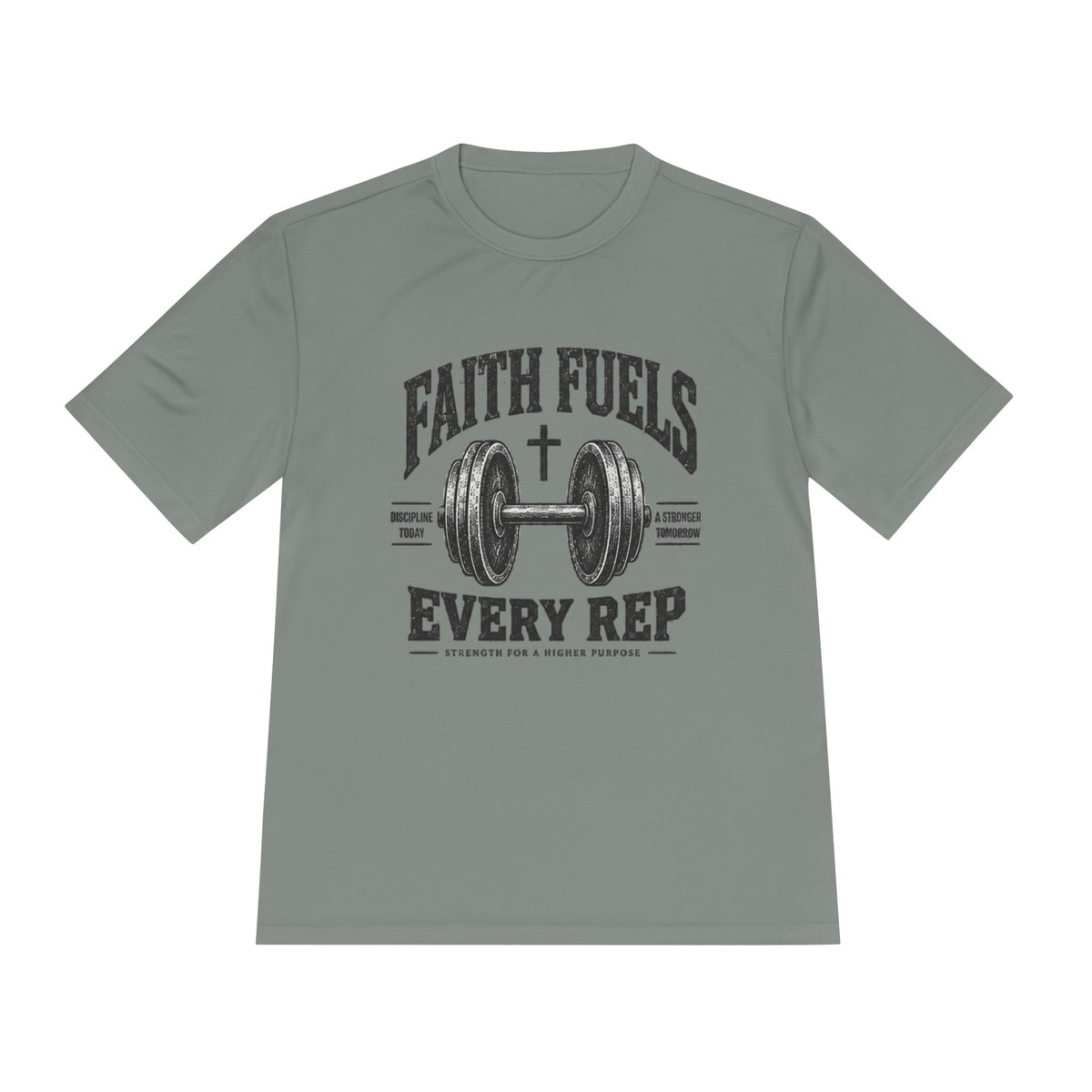 Faith Fuels Every Rep T-Shirt — Christian Gym Workout Tee