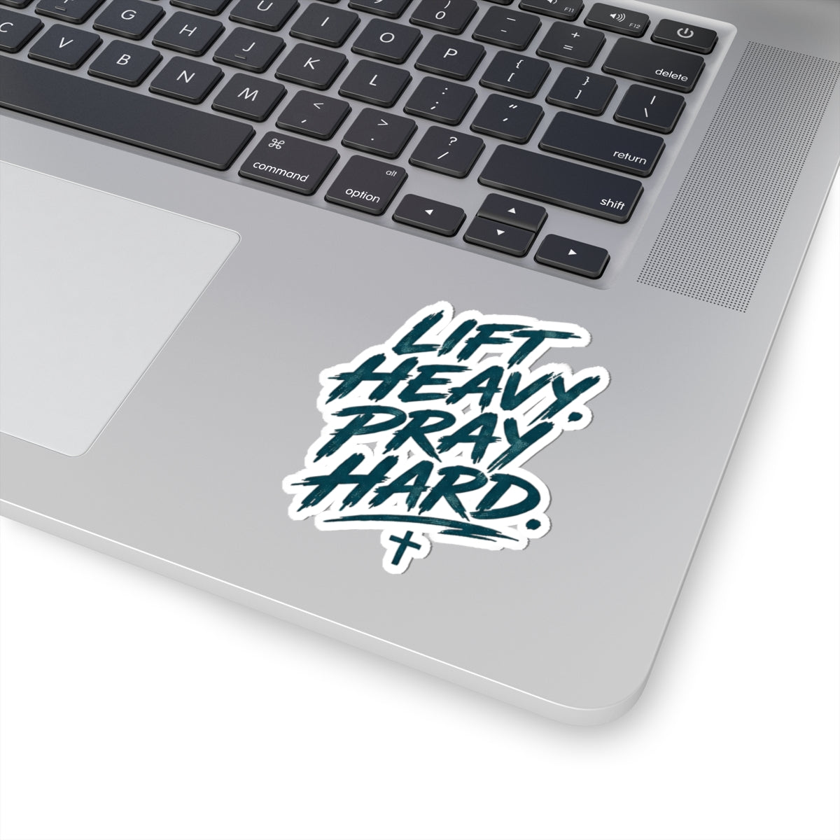 Lift Heavy Pray Hard Sticker — Motivational Fitness Christian Kiss-Cut Decal