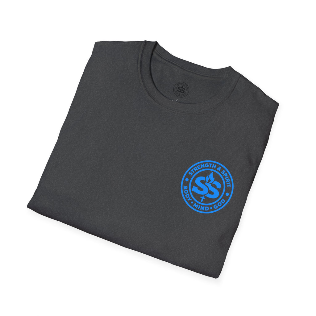 Glory to God T-Shirt — Retro Blue Faith Tee