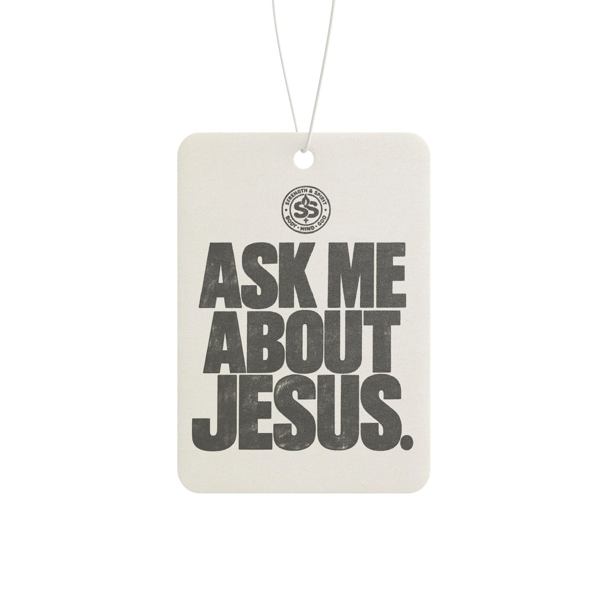 Ask Me About Jesus Car Air Freshener