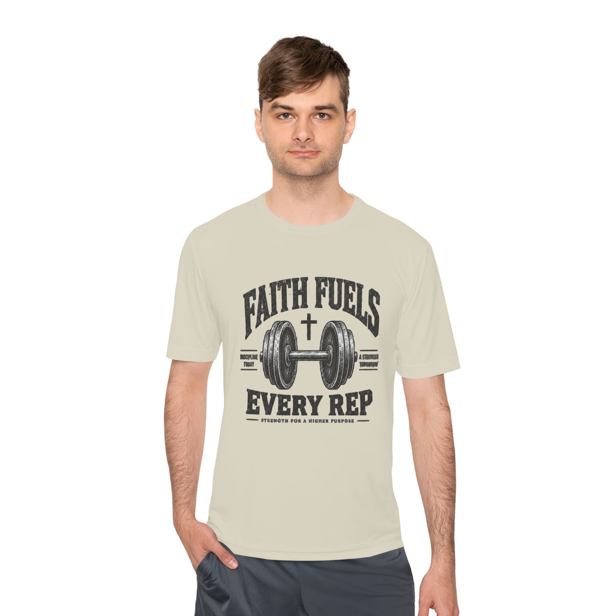 Faith Fuels Every Rep T-Shirt — Christian Gym Workout Tee