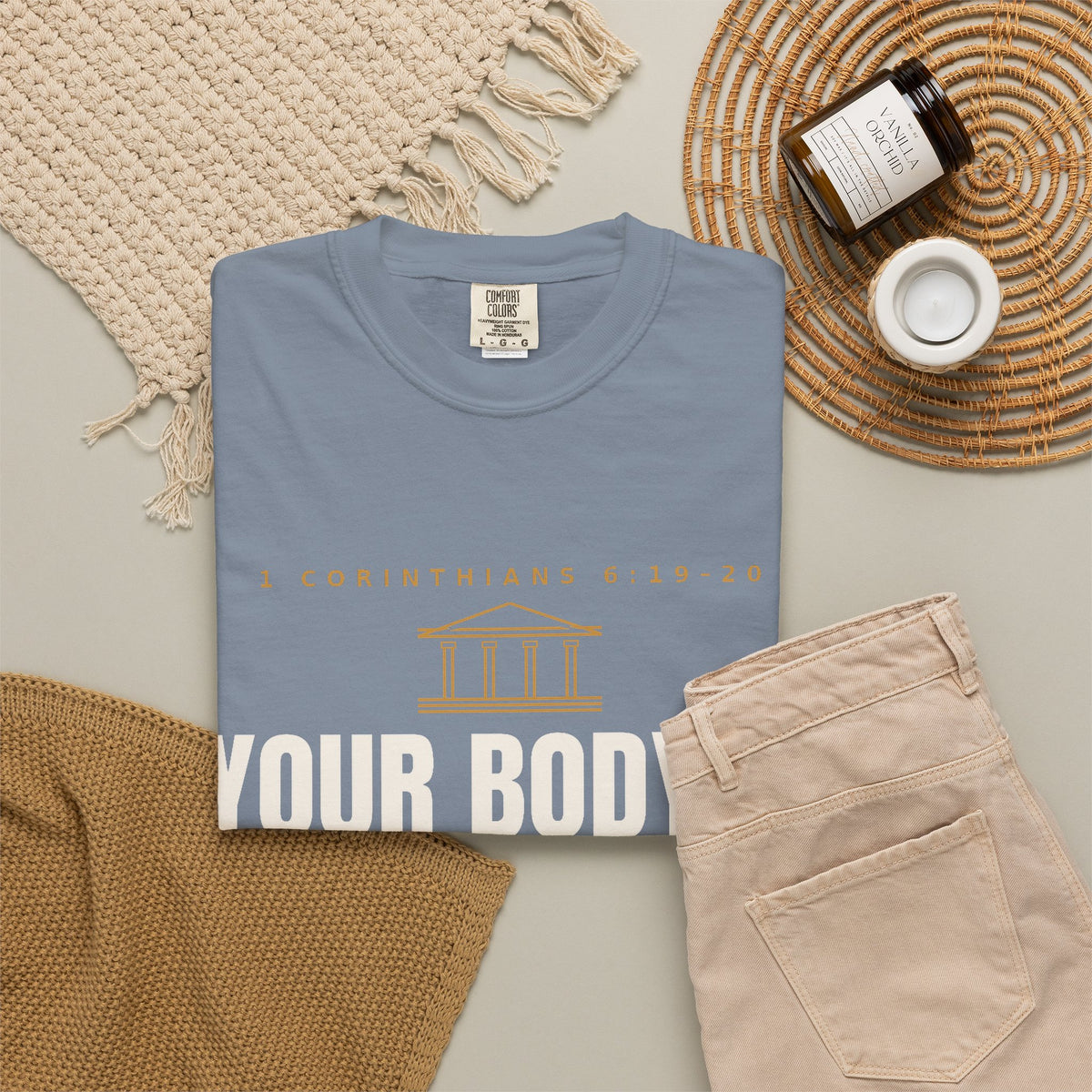 Your Body Is a Temple T-Shirt — Christian Faith Scripture Shirt (1 Corinthians 6:19-20)