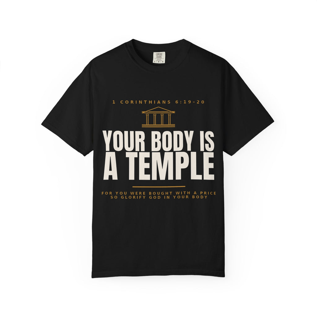 Your Body Is a Temple T-Shirt — Christian Faith Scripture Shirt (1 Corinthians 6:19-20)