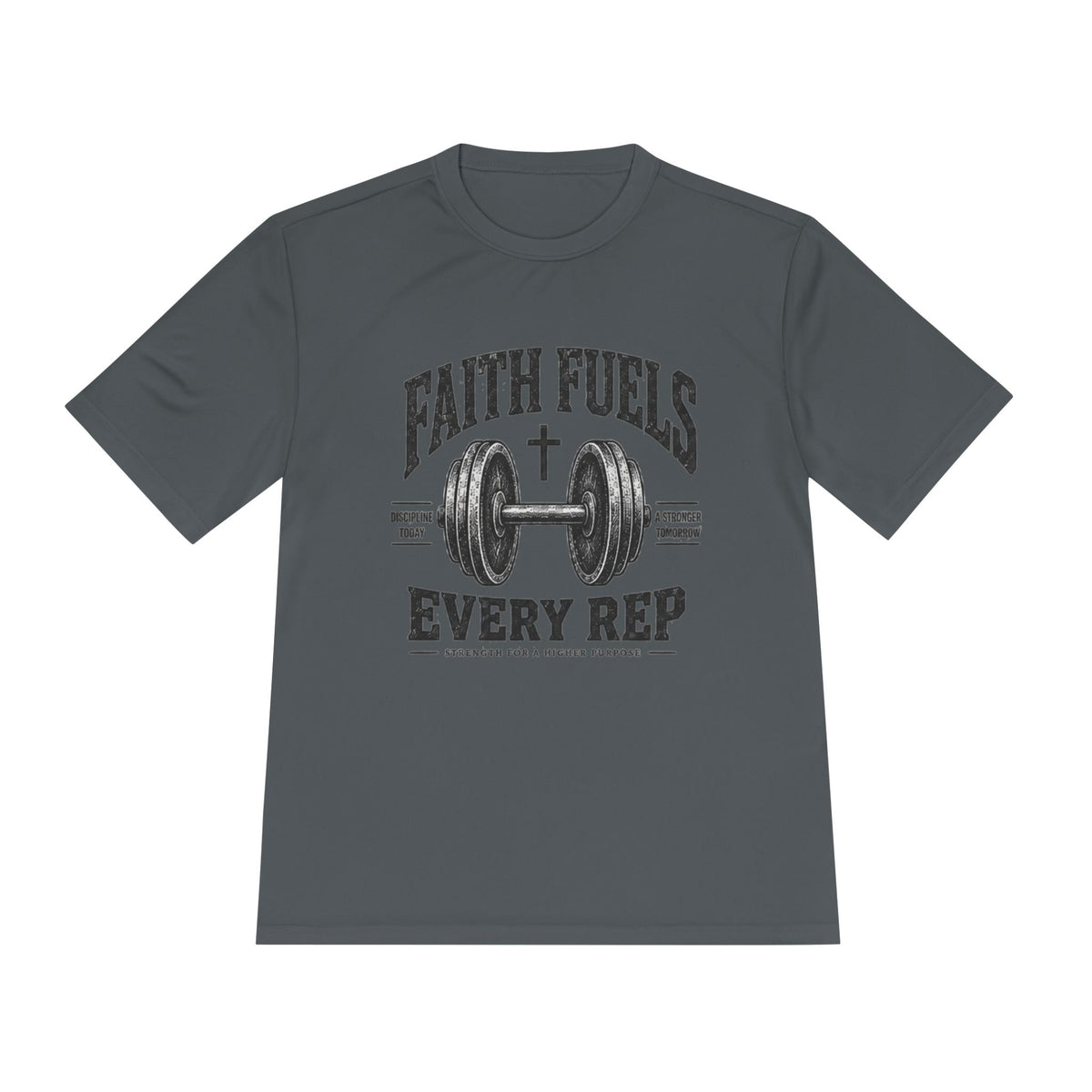 Faith Fuels Every Rep T-Shirt — Christian Gym Workout Tee