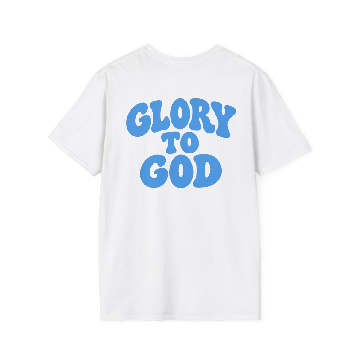 Glory to God T-Shirt — Retro Blue Faith Tee