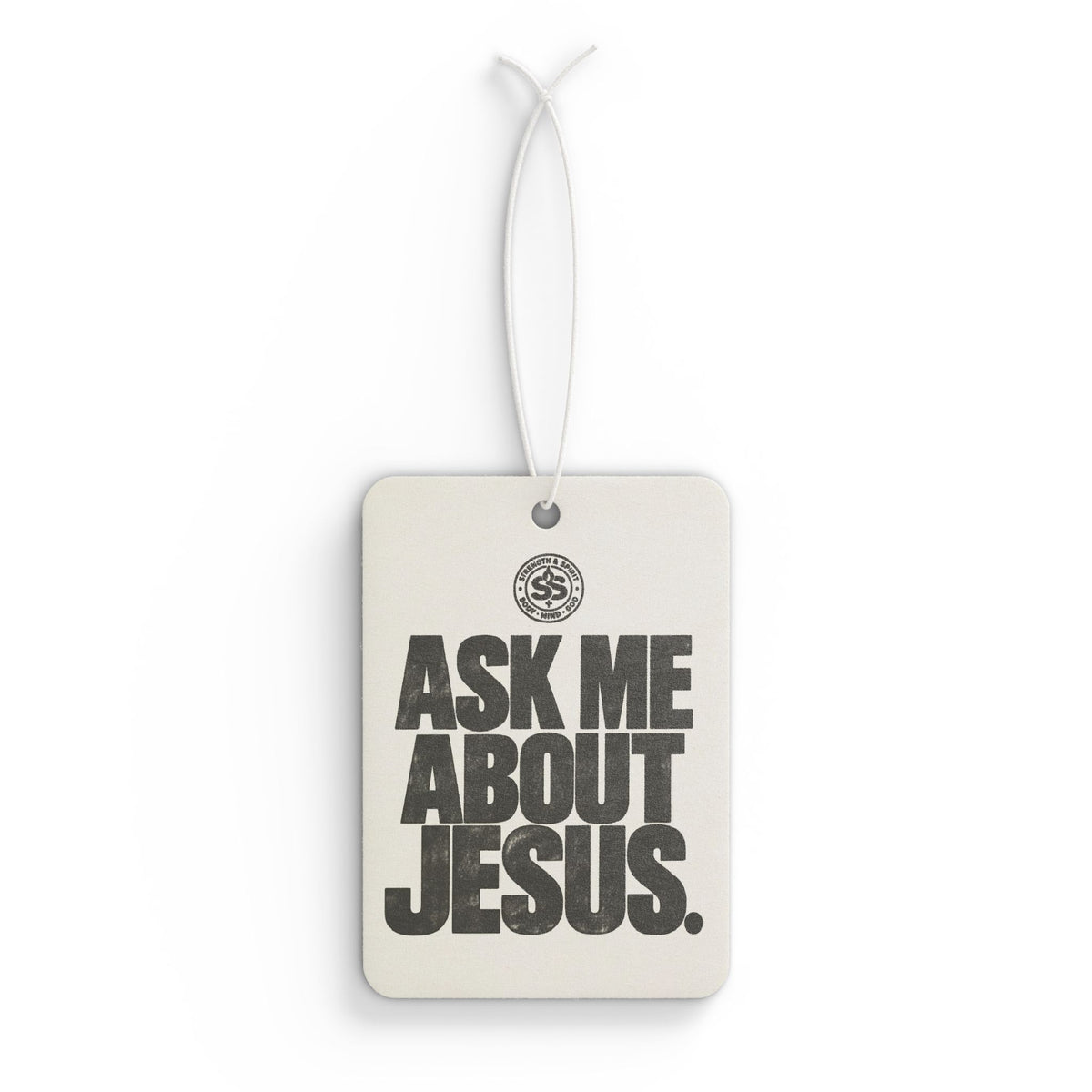 Ask Me About Jesus Car Air Freshener