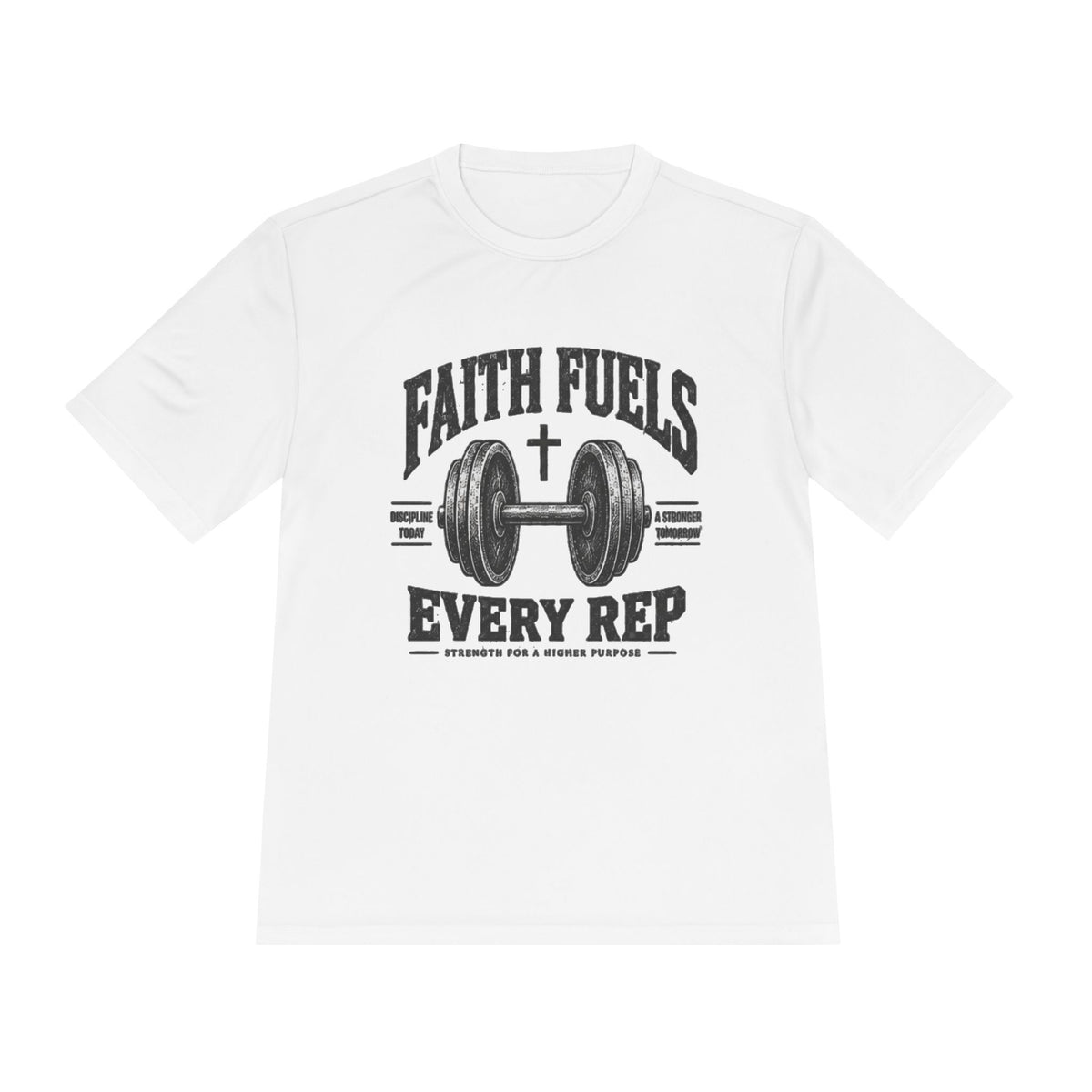 Faith Fuels Every Rep T-Shirt — Christian Gym Workout Tee