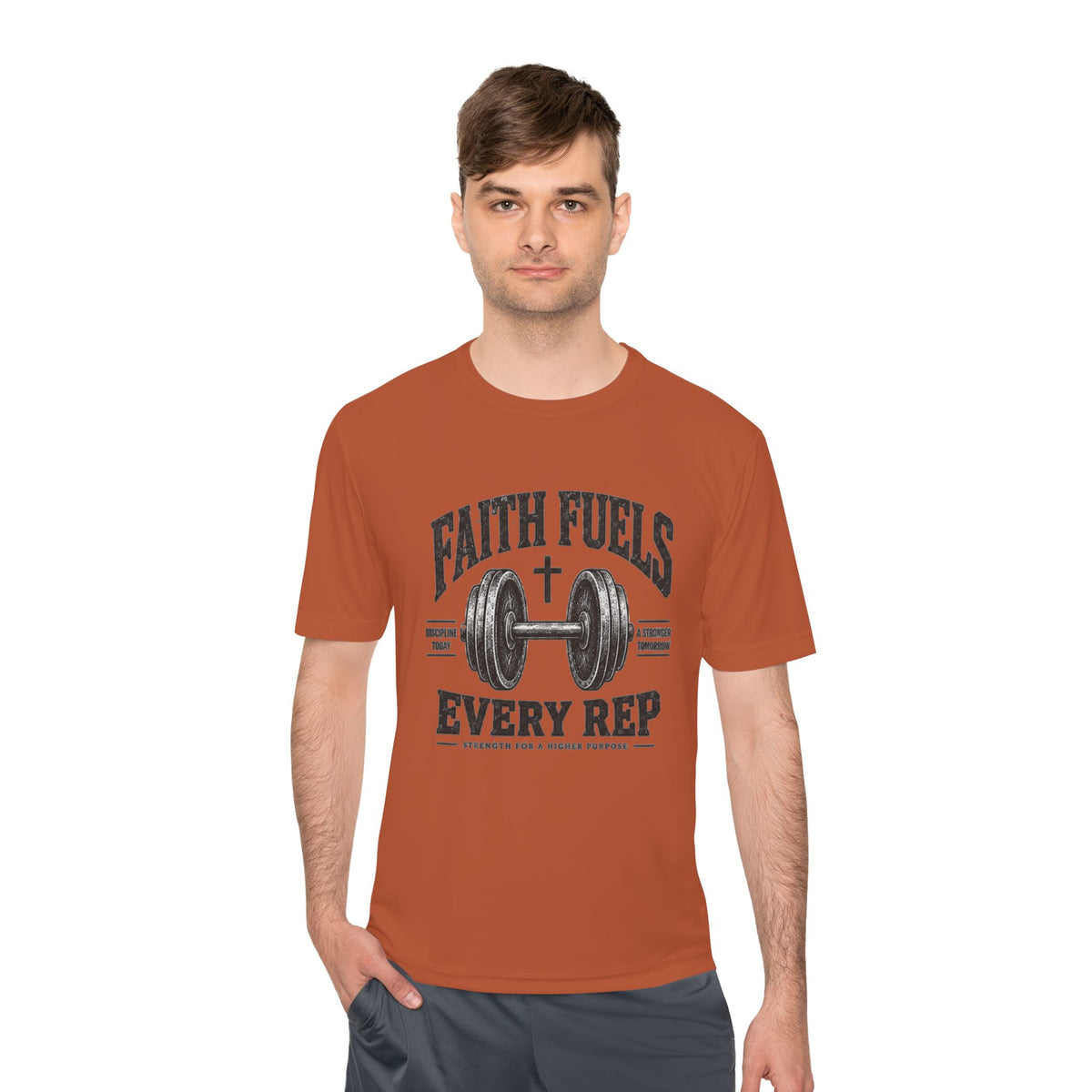 Faith Fuels Every Rep T-Shirt — Christian Gym Workout Tee
