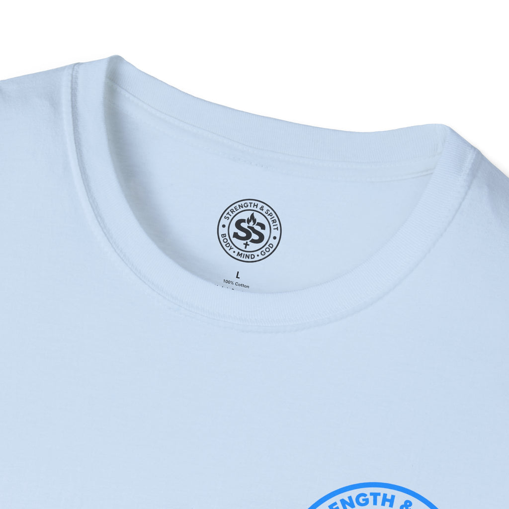 Glory to God T-Shirt — Retro Blue Faith Tee