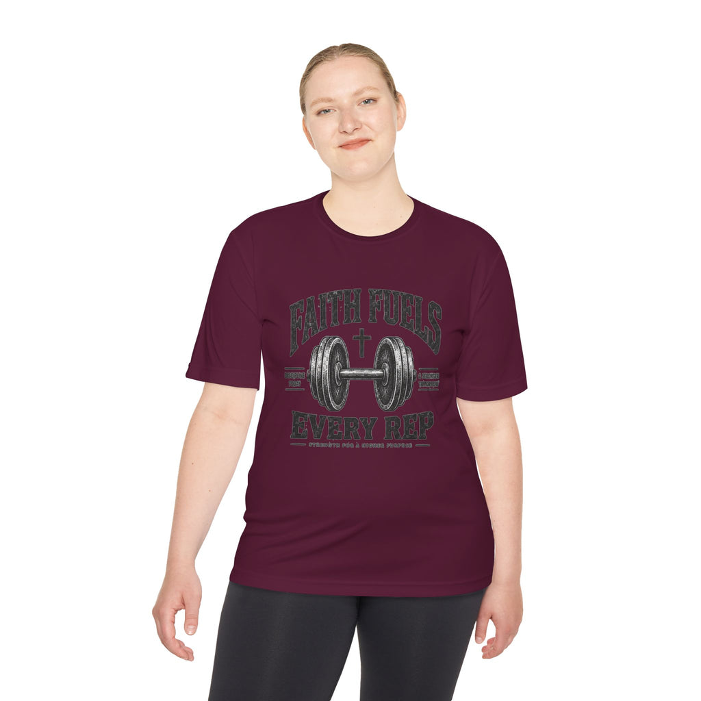 Faith Fuels Every Rep T-Shirt — Christian Gym Workout Tee