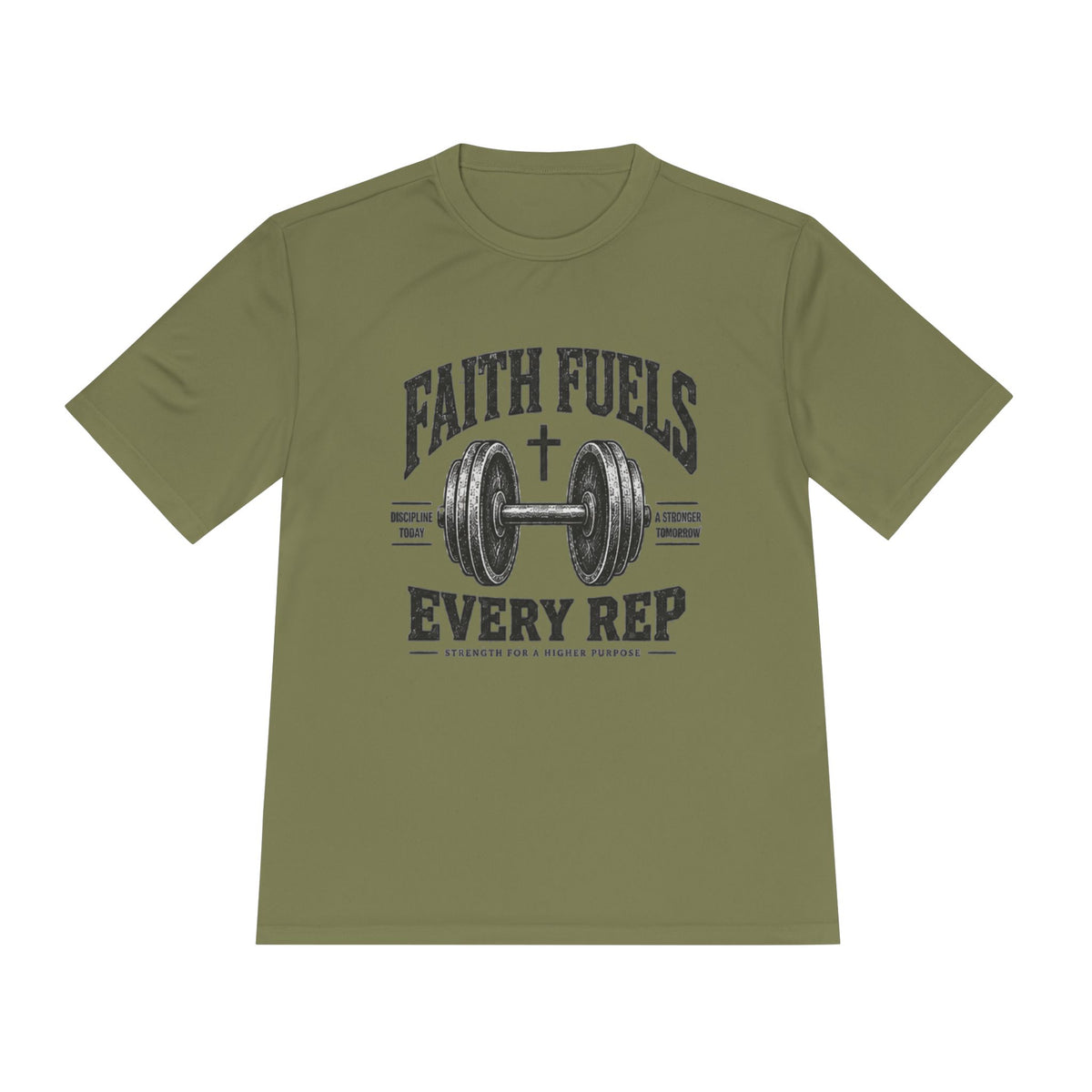 Faith Fuels Every Rep T-Shirt — Christian Gym Workout Tee
