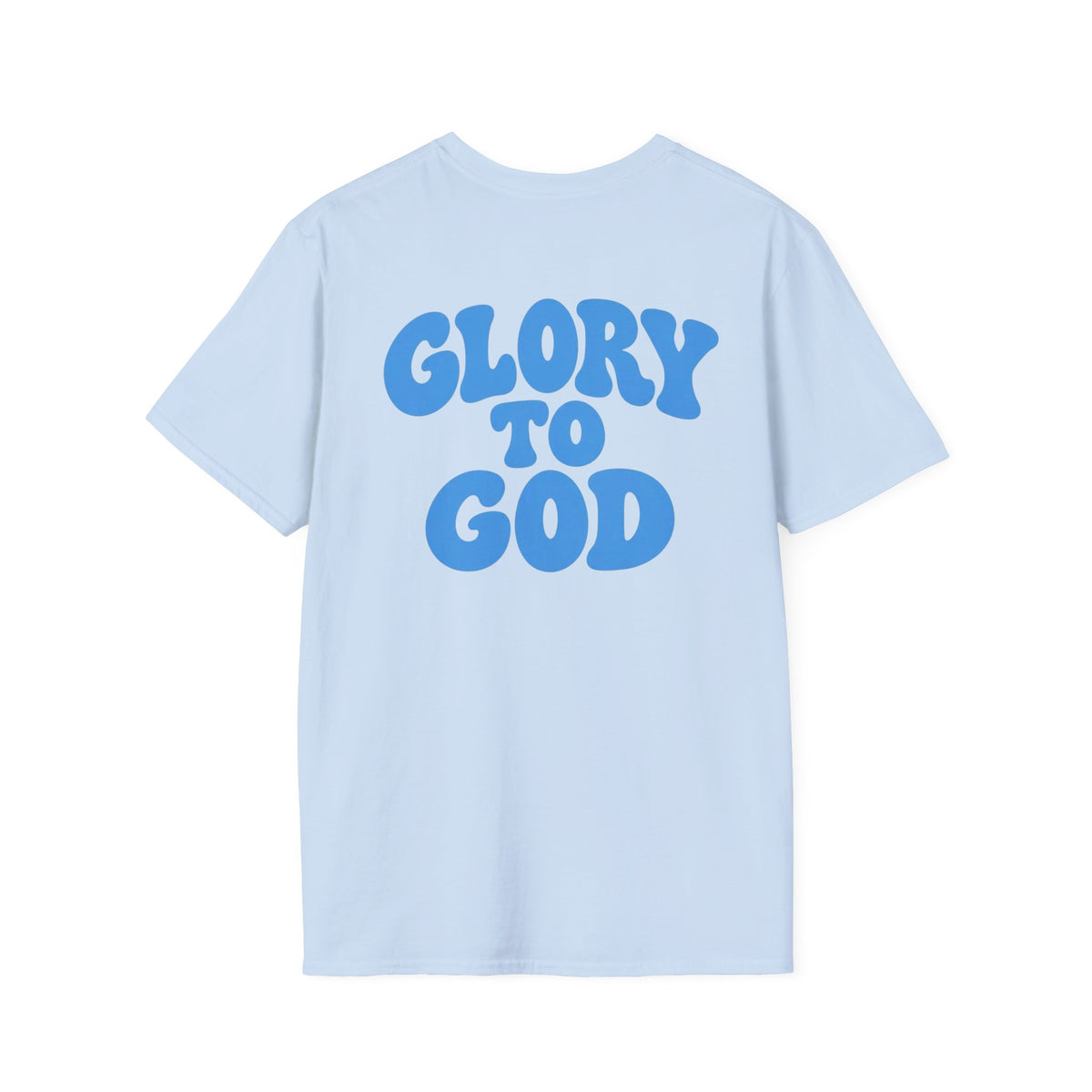 Glory to God T-Shirt — Retro Blue Faith Tee