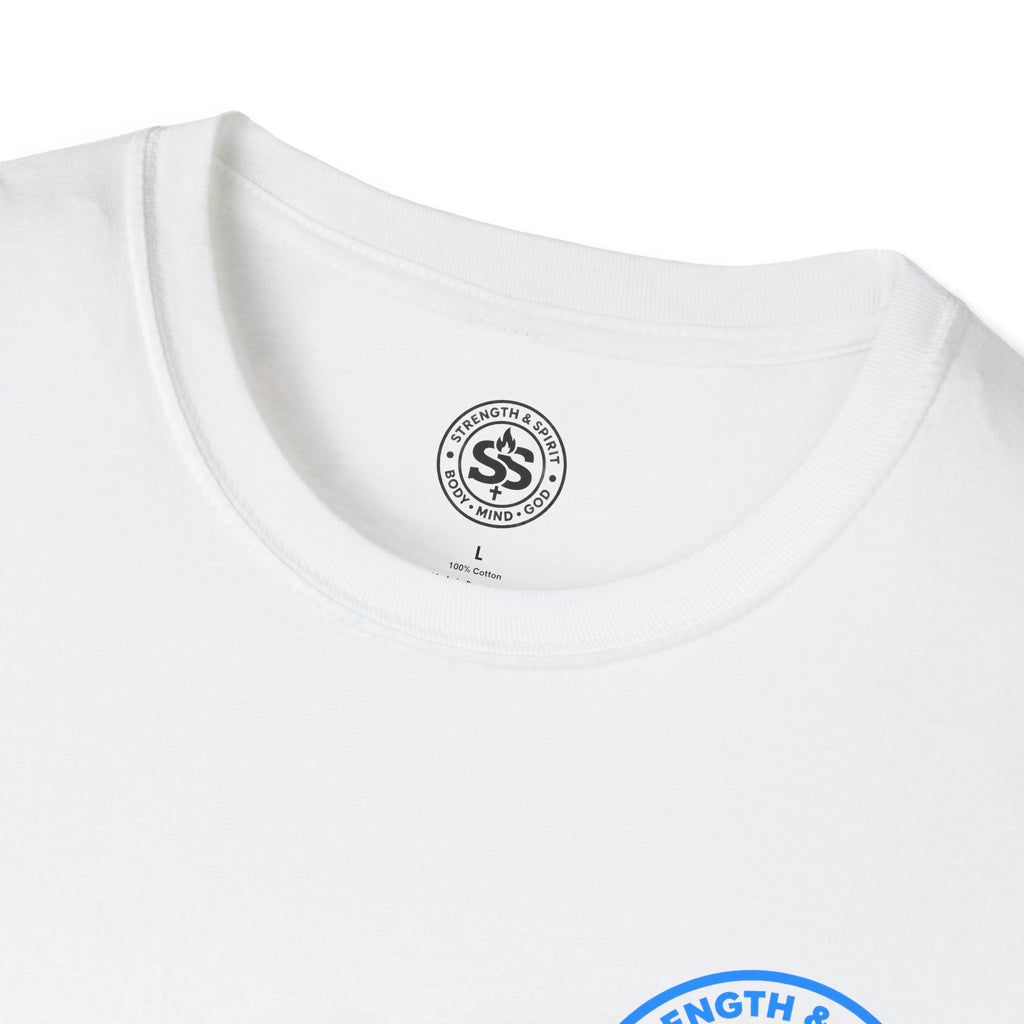 Glory to God T-Shirt — Retro Blue Faith Tee