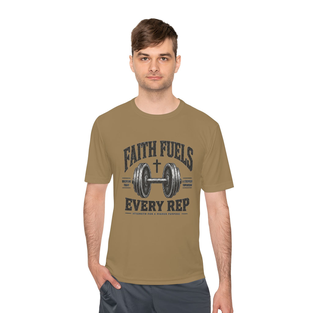 Faith Fuels Every Rep T-Shirt — Christian Gym Workout Tee