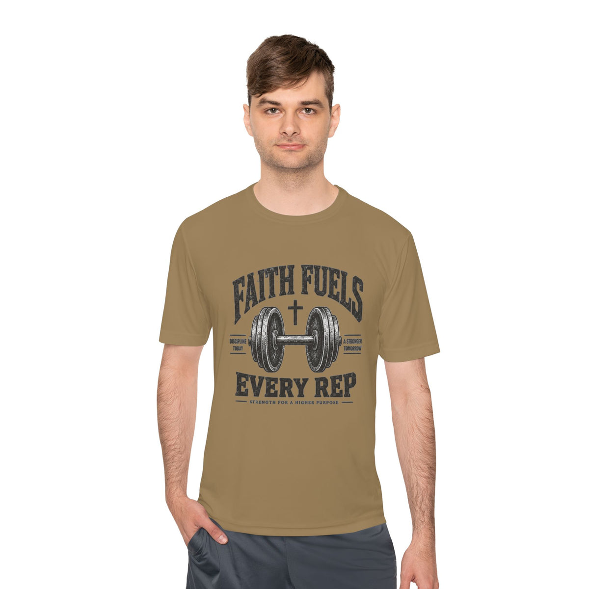 Faith Fuels Every Rep T-Shirt — Christian Gym Workout Tee