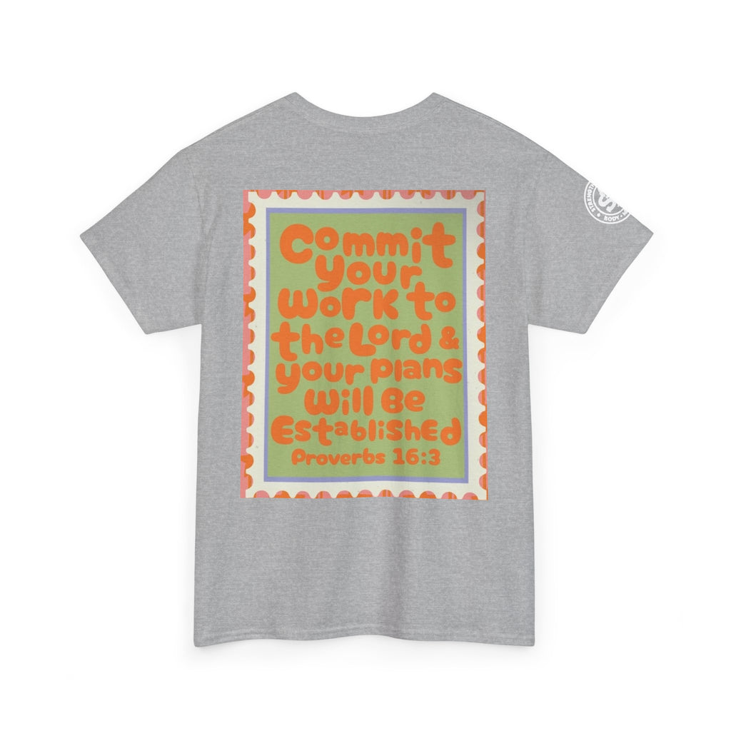 Proverbs 16:3 Inspirational Tee — "Commit Your Work to the Lord" Christian Graphic T-Shirt
