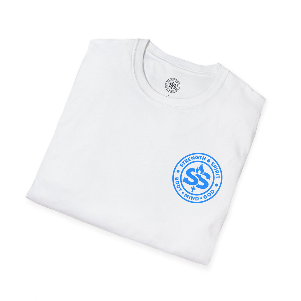 Glory to God T-Shirt — Retro Blue Faith Tee