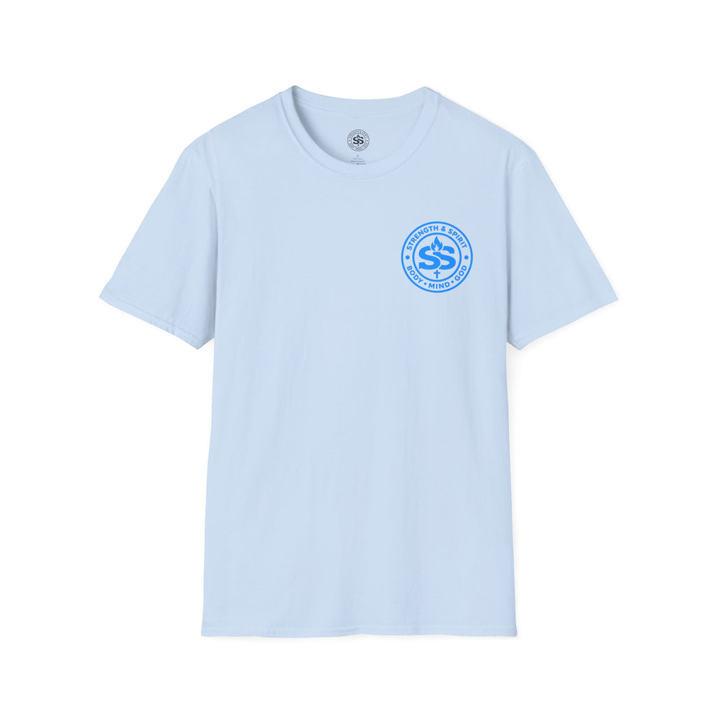 Glory to God T-Shirt — Retro Blue Faith Tee