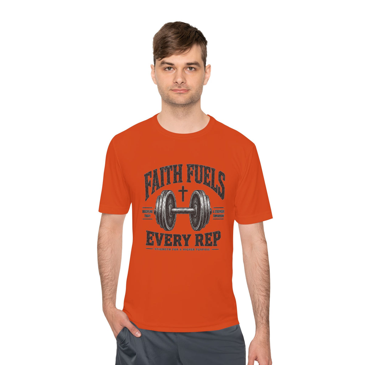 Faith Fuels Every Rep T-Shirt — Christian Gym Workout Tee