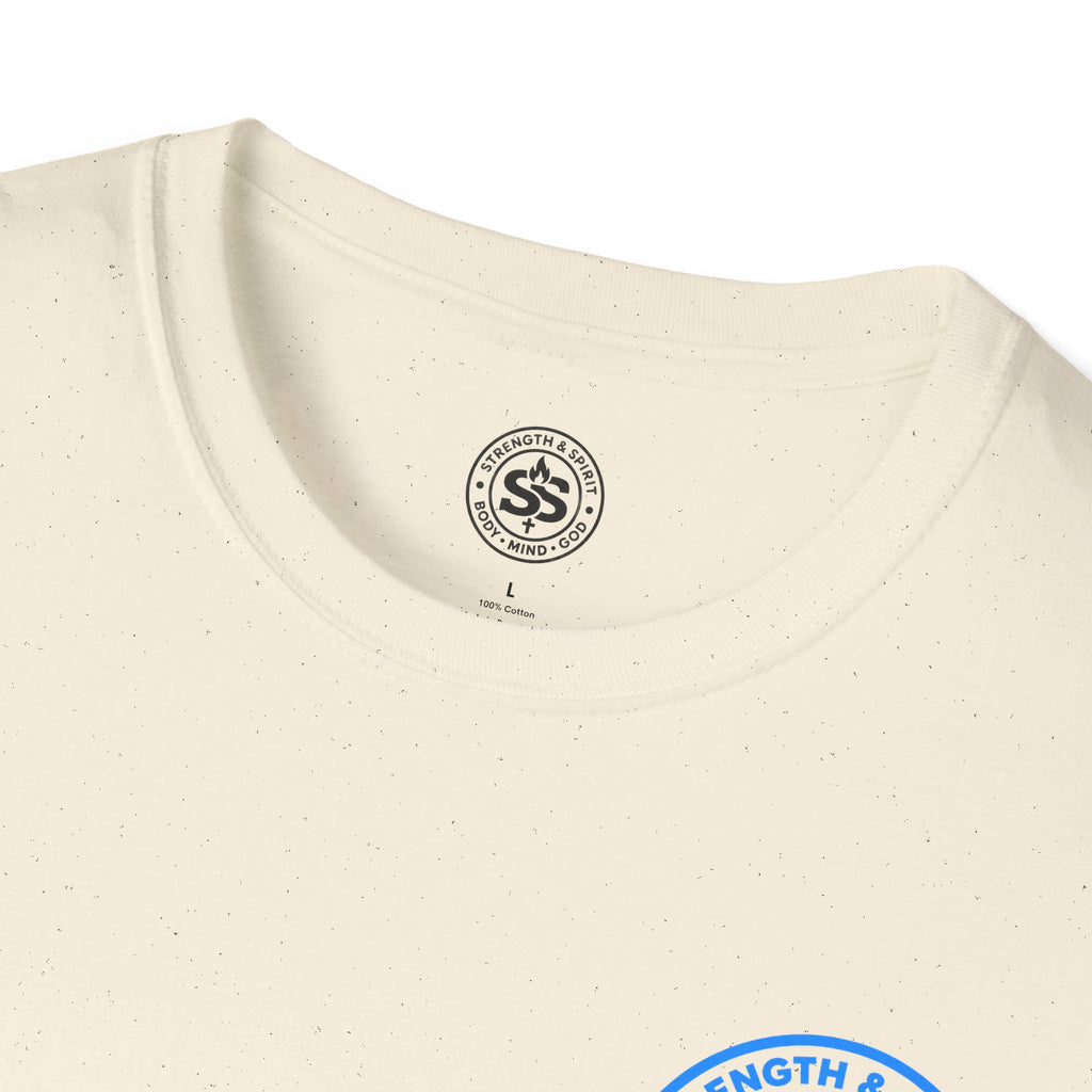 Glory to God T-Shirt — Retro Blue Faith Tee