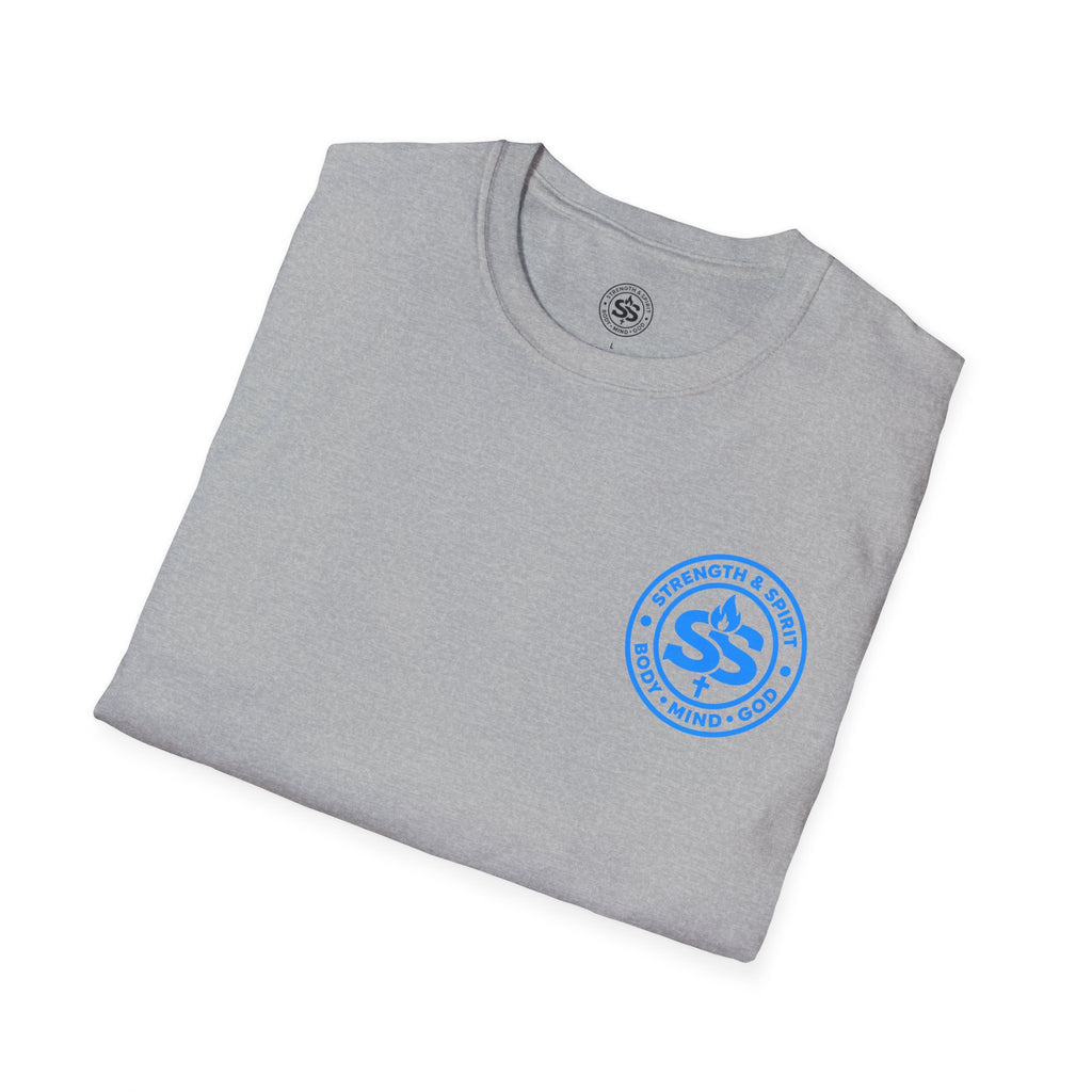 Glory to God T-Shirt — Retro Blue Faith Tee