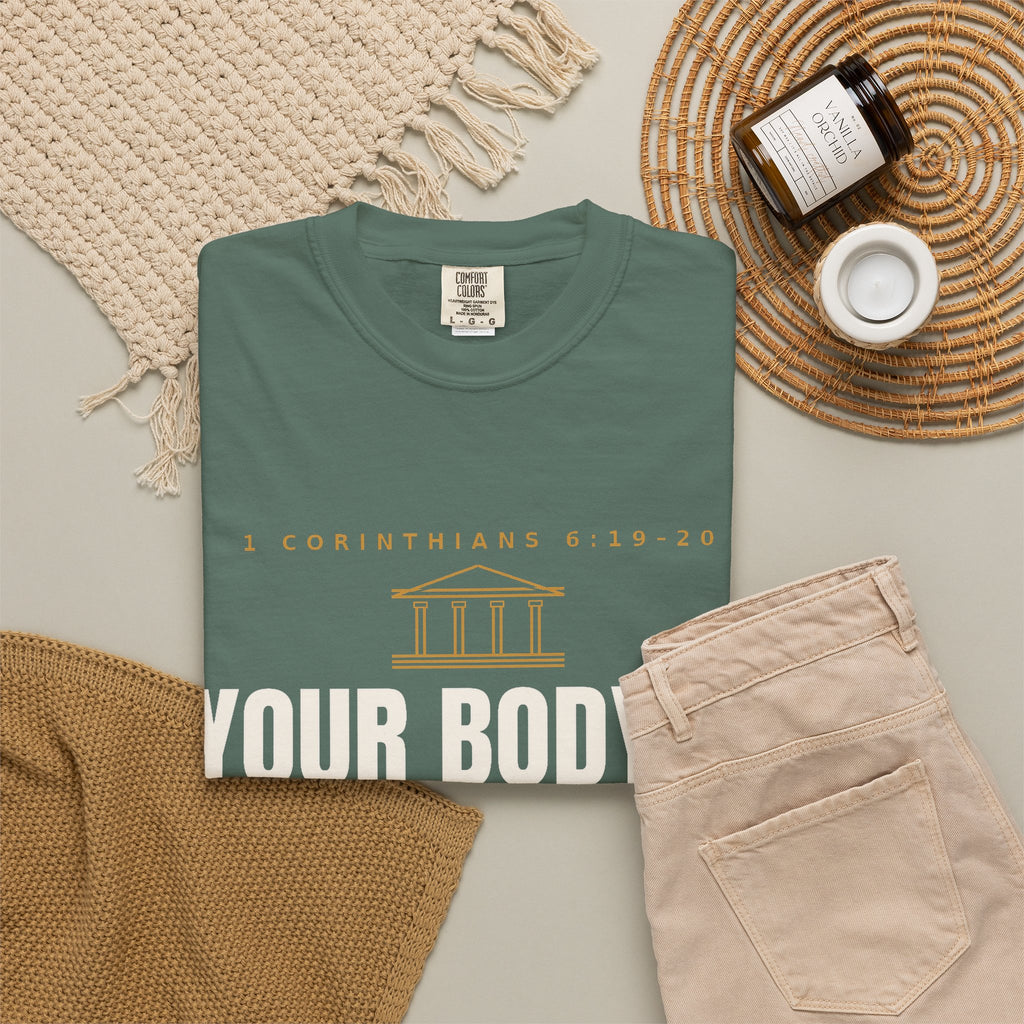 Your Body Is a Temple T-Shirt — Christian Faith Scripture Shirt (1 Corinthians 6:19-20)