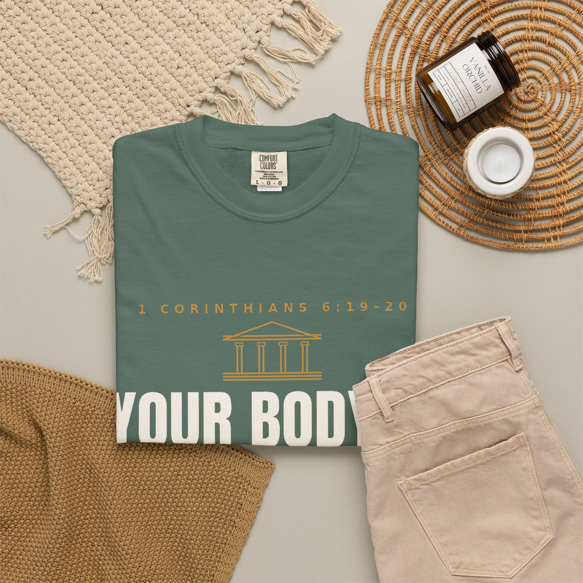 Your Body Is a Temple T-Shirt — Christian Faith Scripture Shirt (1 Corinthians 6:19-20)